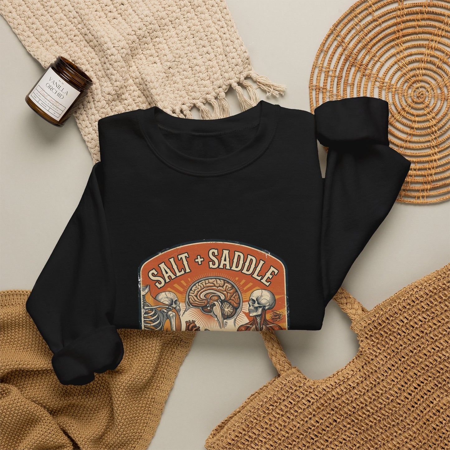 Salt & Saddle Retro Western Crewneck Sweatshirt | Coastal Cowgirl Country Aesthetic