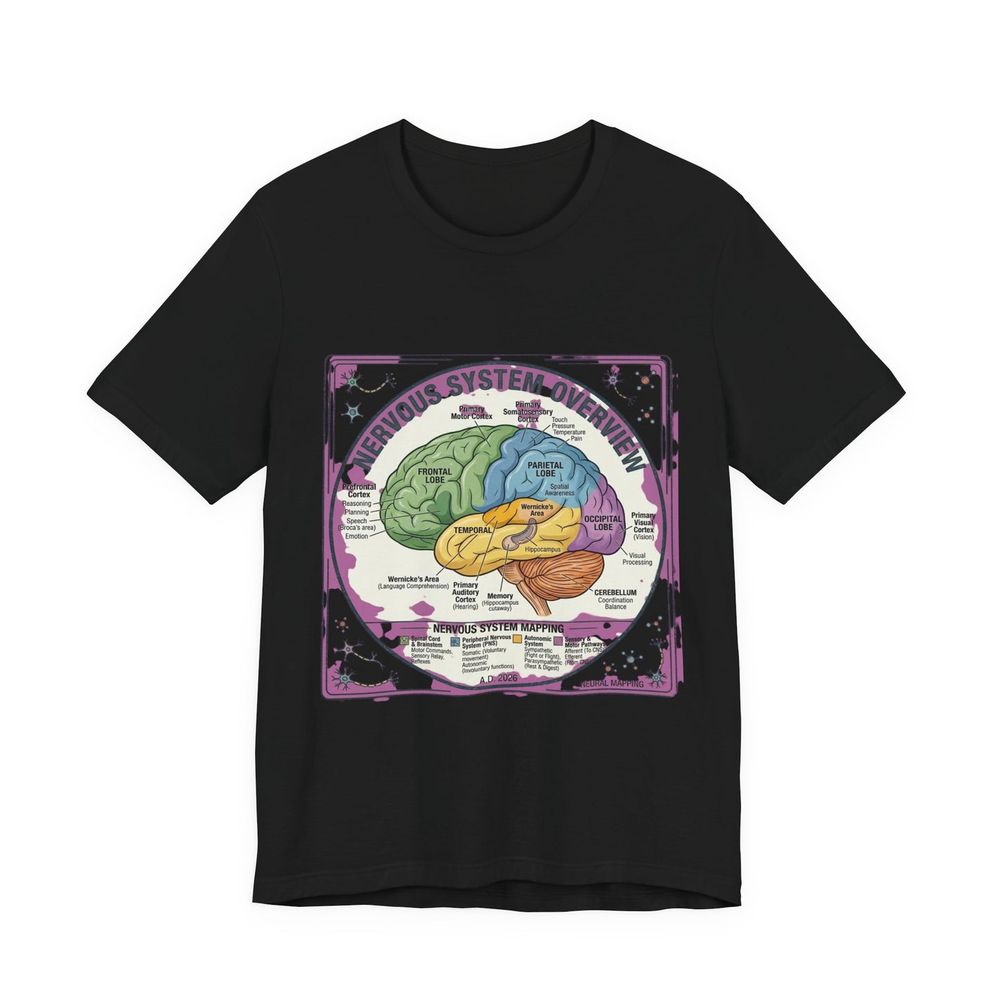 Brain Anatomy Diagram Tee | 250th Independence Day, Patriotic Milestone