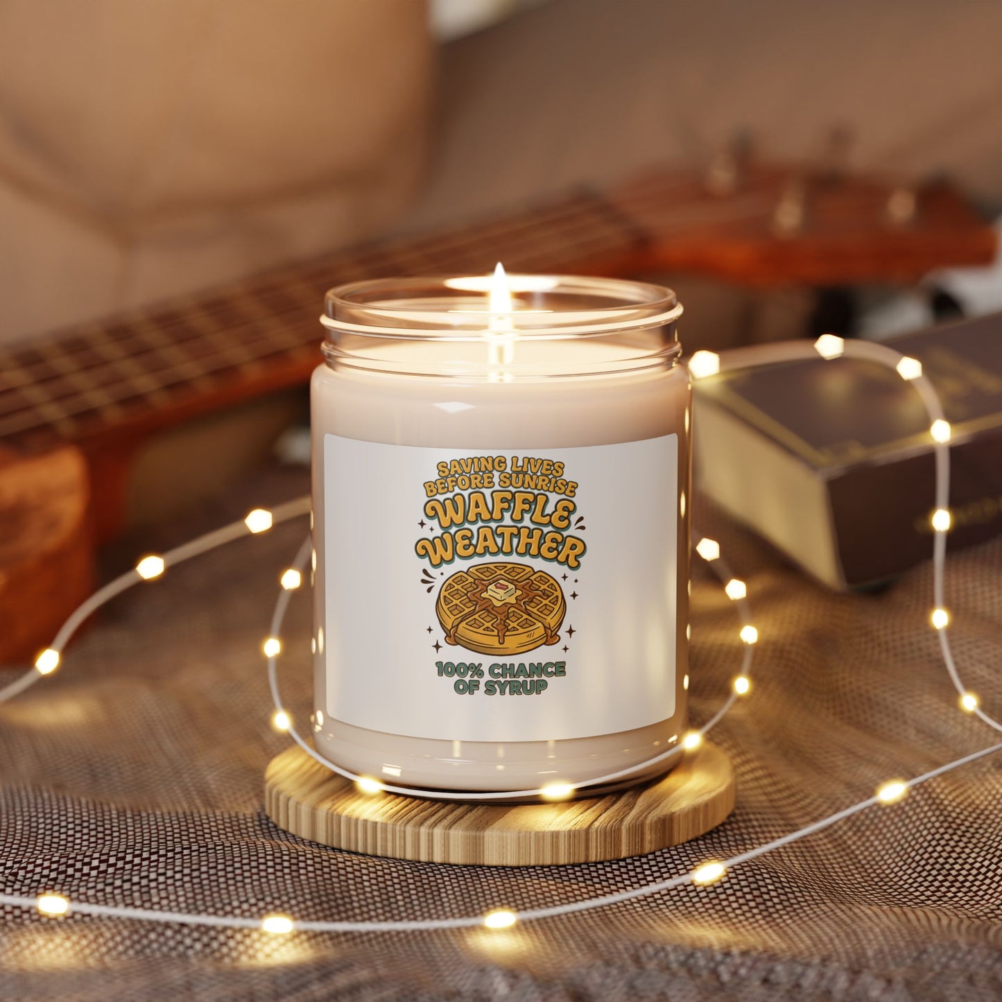 Waffle Weather Candle | Vintage Food Graphics, Retro Diner Soy Candle