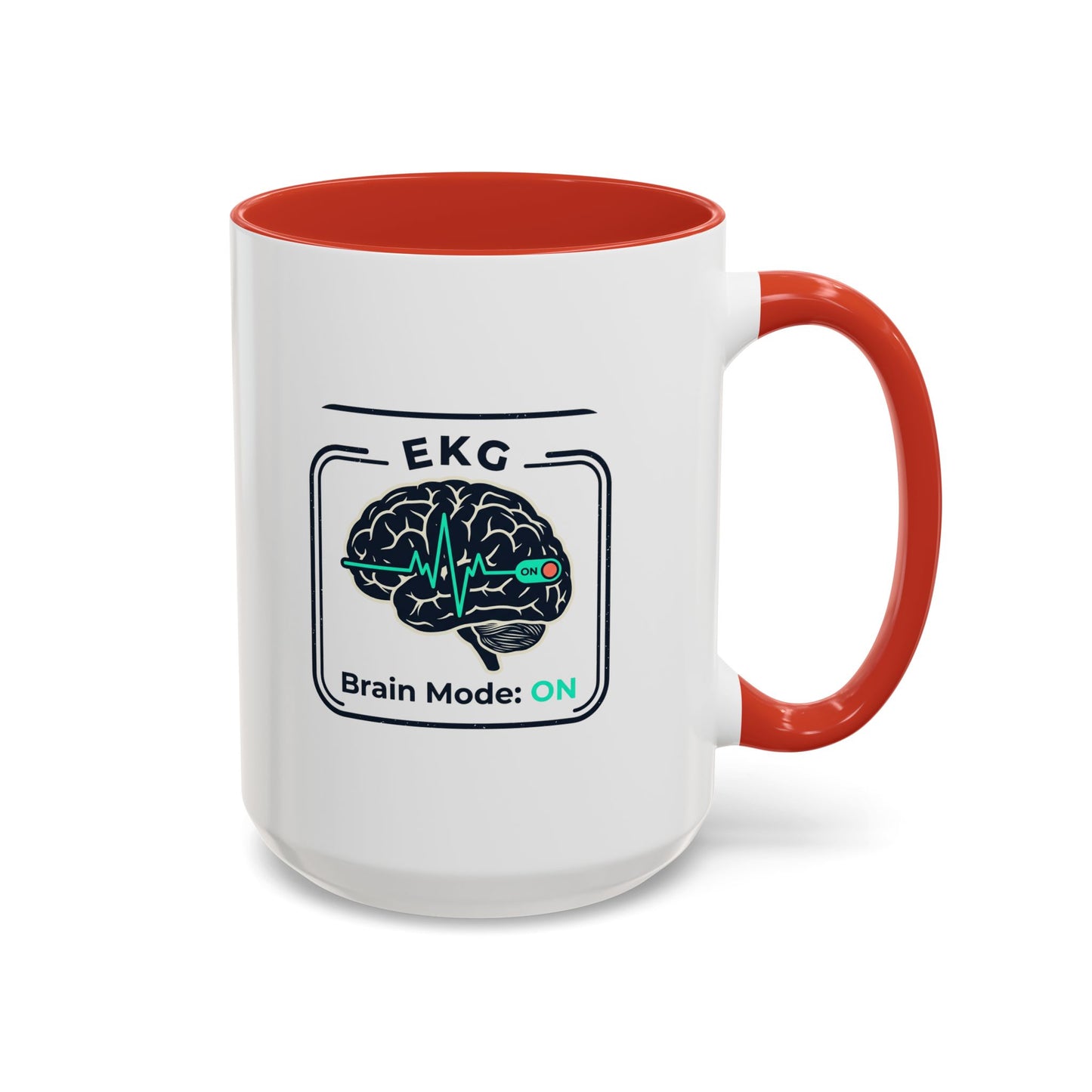 EKG Brain Mode ON Coffee Mug — Accent 11/15oz