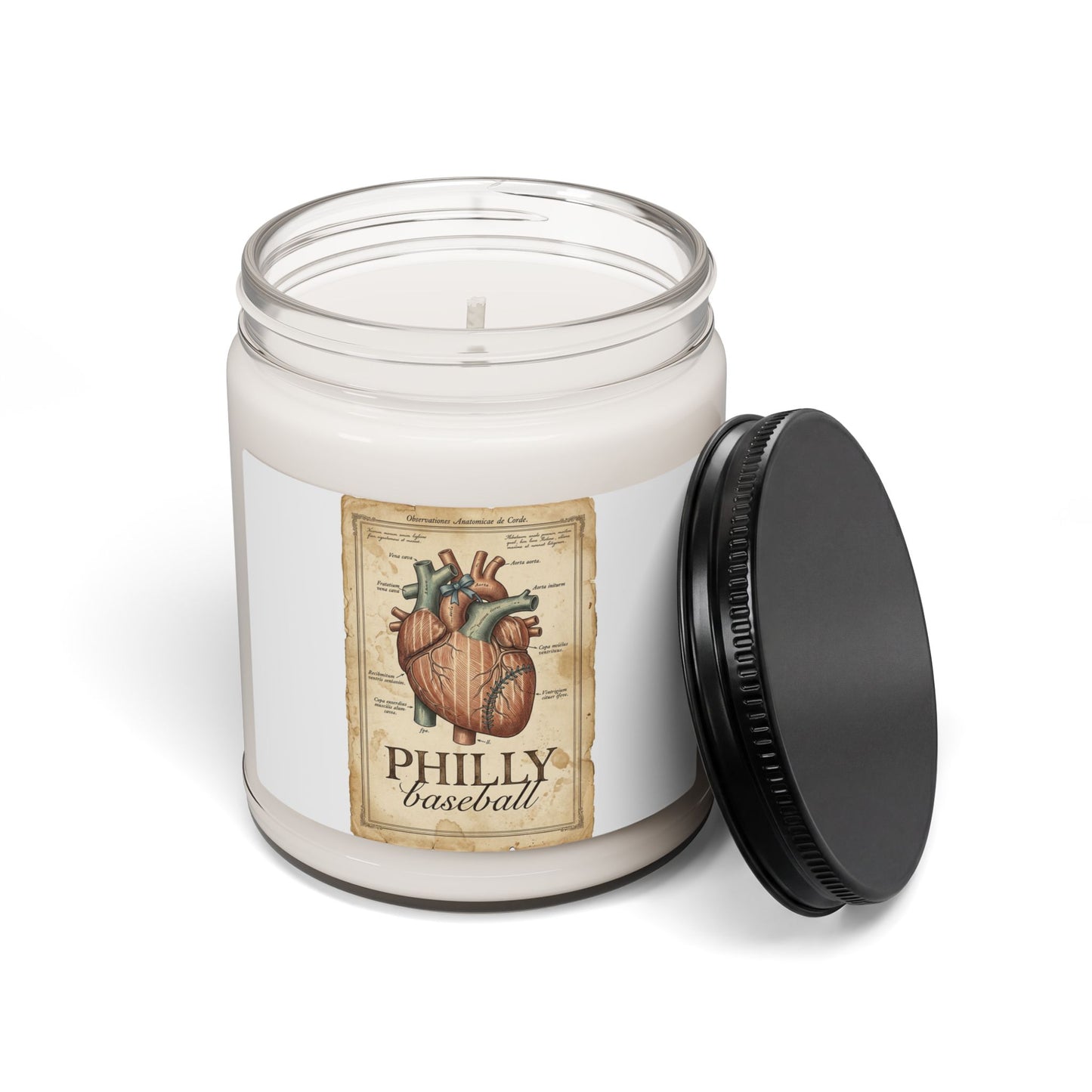 Philly Baseball Heart Candle | Soy Candle, 9oz