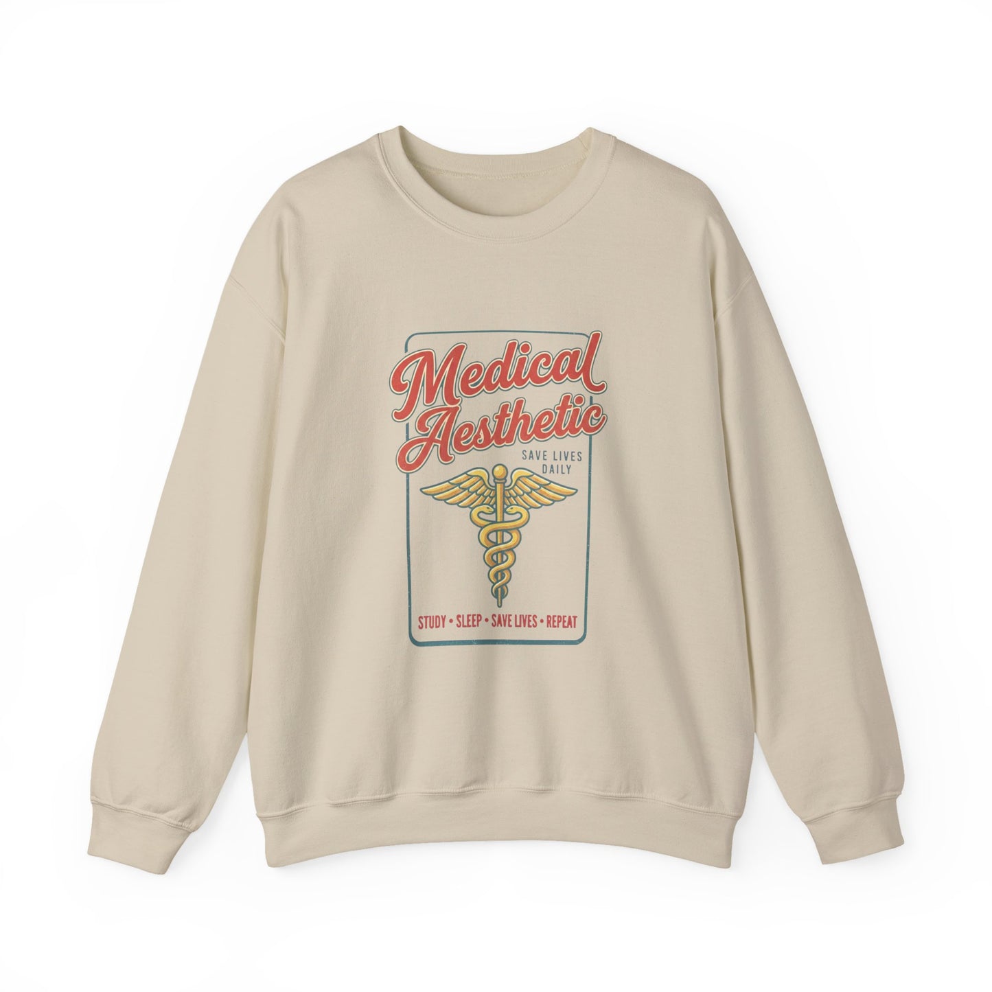 Medical Aesthetic Caduceus Sweatshirt | Vintage Food Graphics Retro Diner Typography