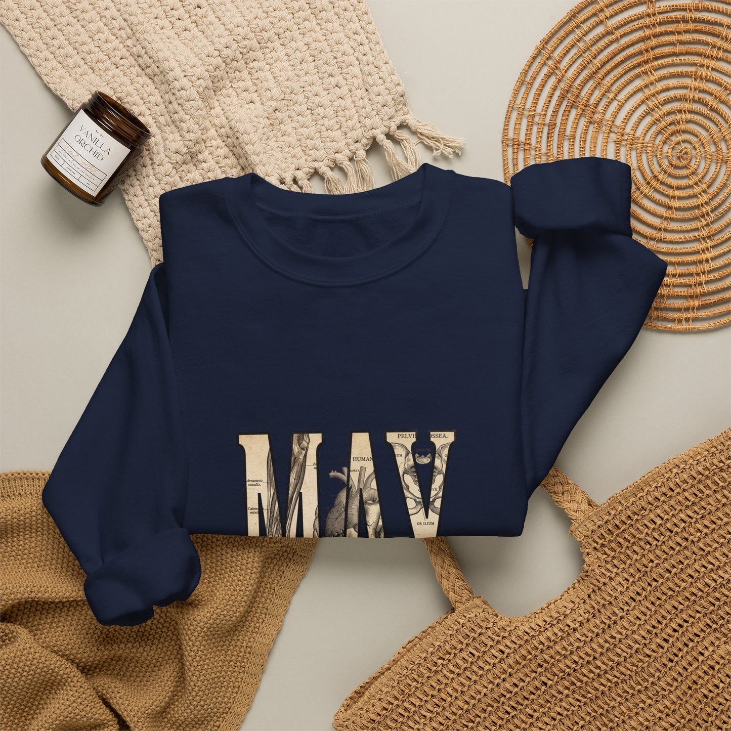 May Birth Flower Sweatshirt | Botanical Birth Month Floral Typography