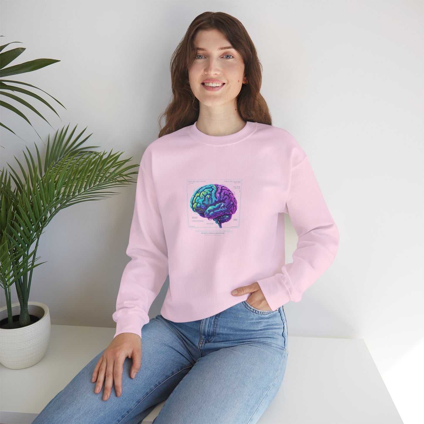 Neon Circuit Brain Sweatshirt — Futuristic Sci‑Fi Poster Design for Science Enthusiasts