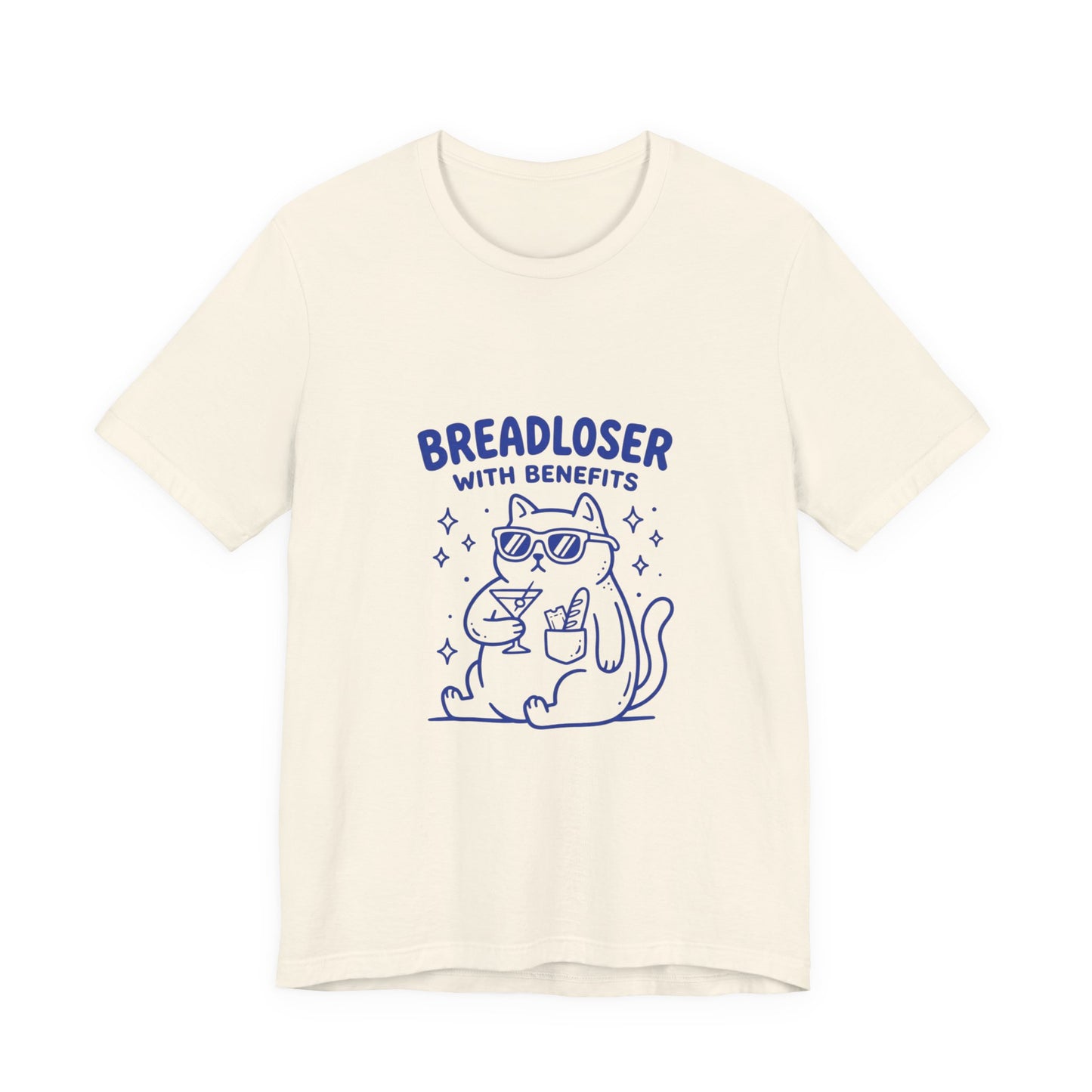 BREADLOSER WITH BENEFITS Tee | Breadloser Humor, Doodle Cat Illustration
