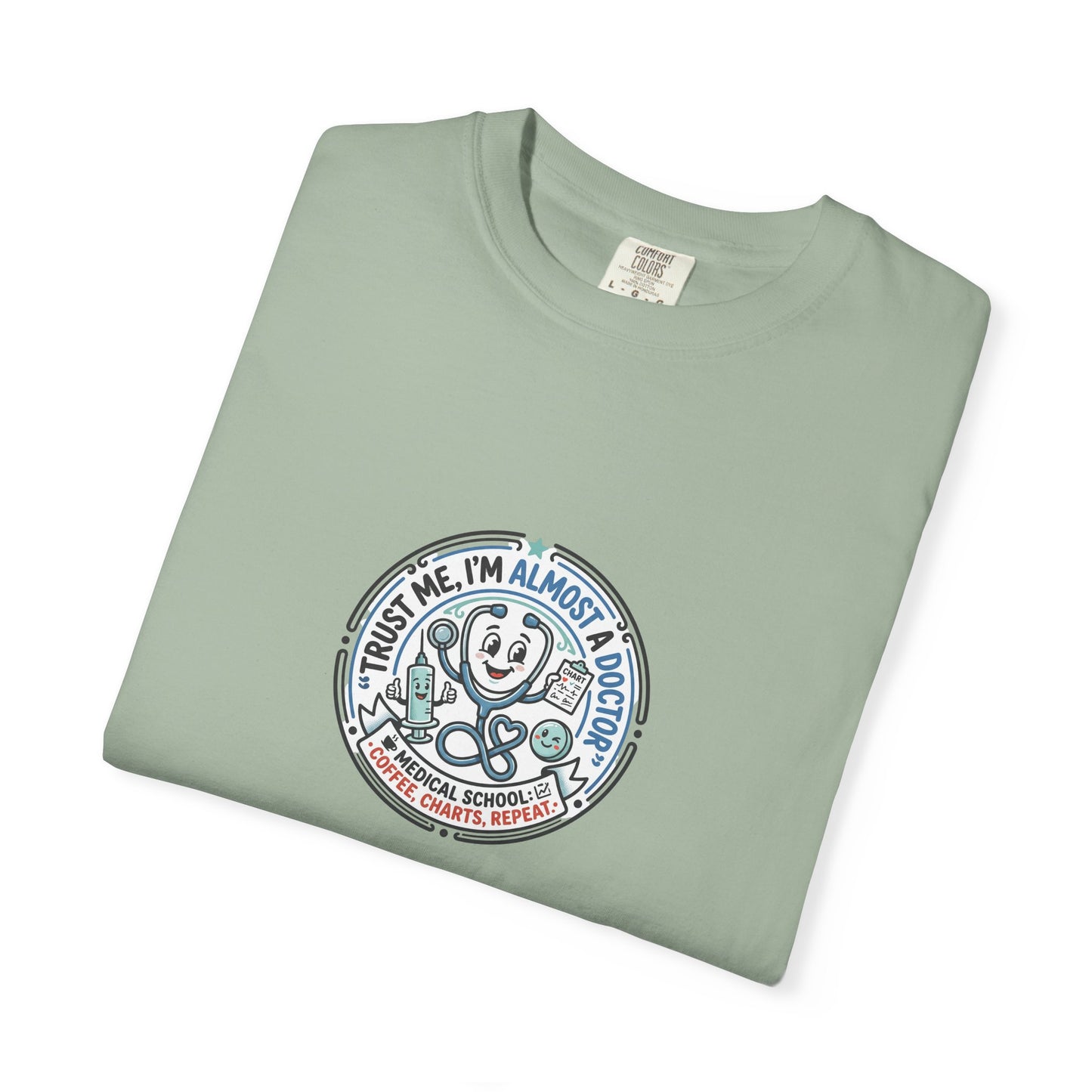 Retro Smiley Surf Badge T-Shirt - 'Sorry I'm Almost There' Graphic