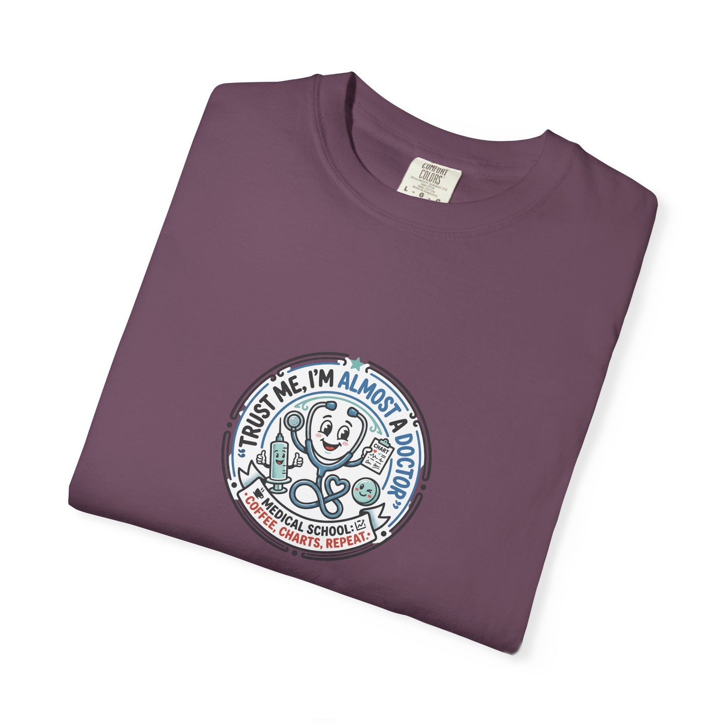 Retro Smiley Surf Badge T-Shirt - 'Sorry I'm Almost There' Graphic