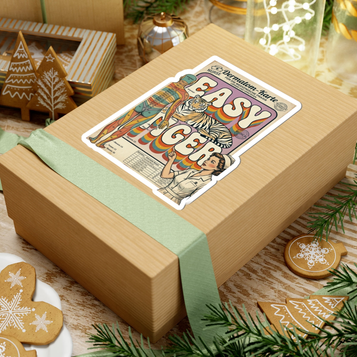 Easy Tiger Retro Tiger Graphic Sticker | Vintage Vacation Vibe