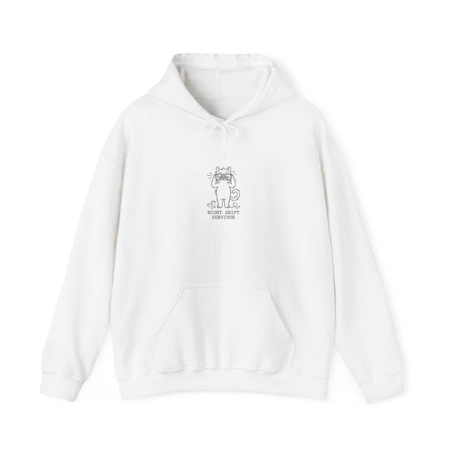 Minimal Cat Doodle Hoodie | Cat-Centric Novelty, Whimsical Line Art