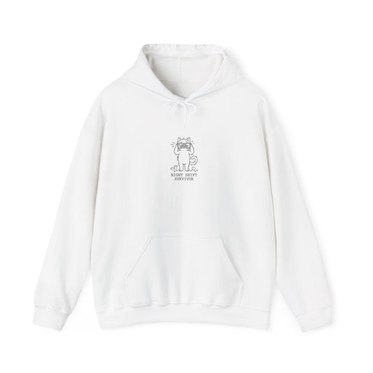 Minimal Cat Doodle Hoodie | Cat-Centric Novelty, Whimsical Line Art