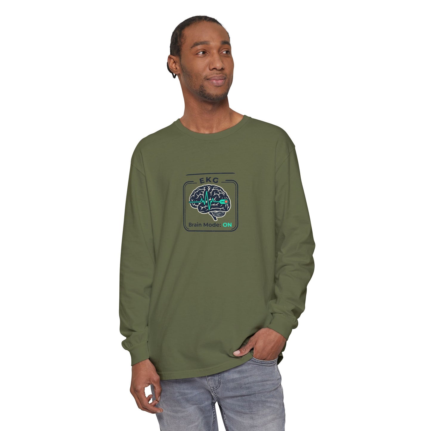 Brain Mode: EKG Graphic Long Sleeve Tee