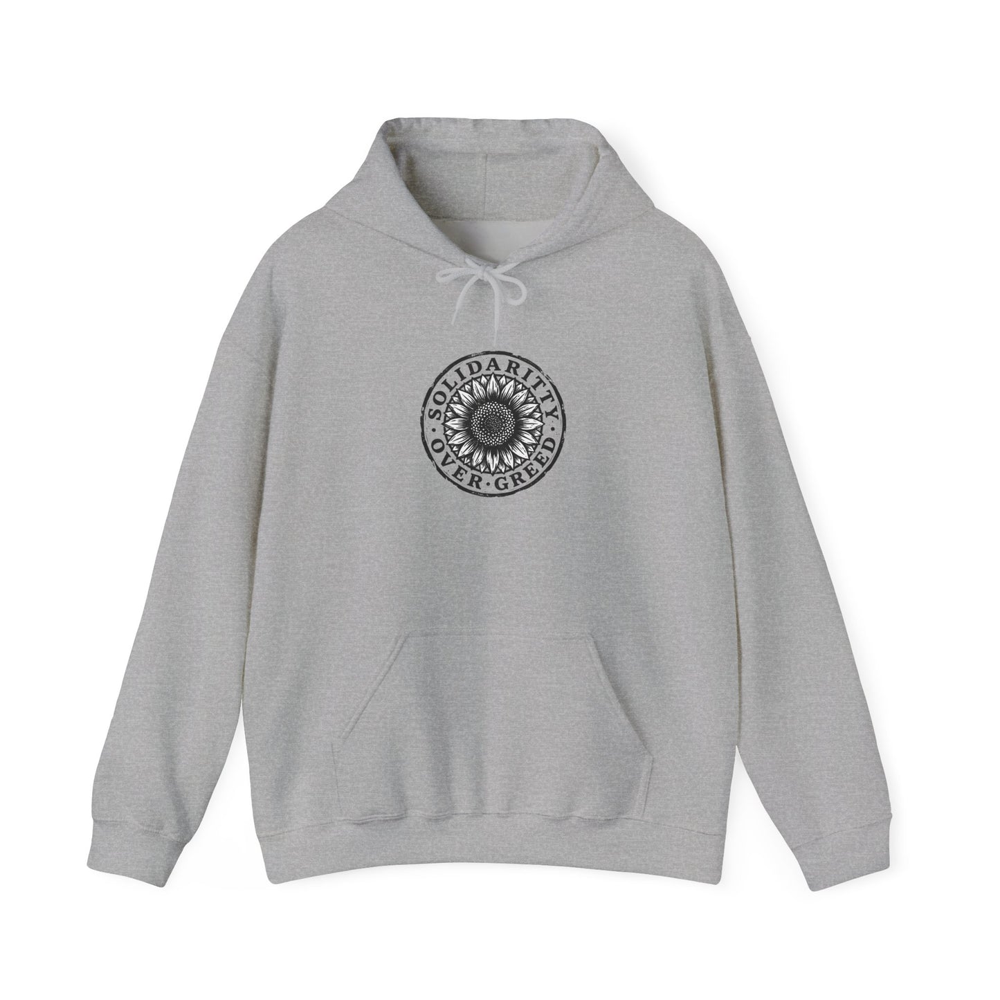 People Over Profit hoodie | Solidarity emblem, ethical statement sweatshirt